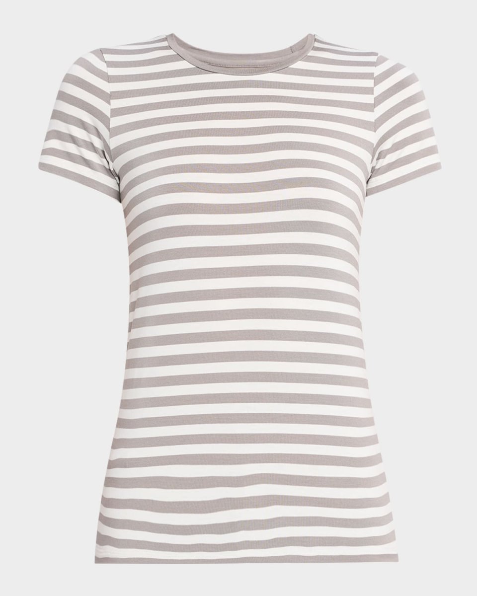 Soft Touch Crewneck Striped Jersey T-Shirt